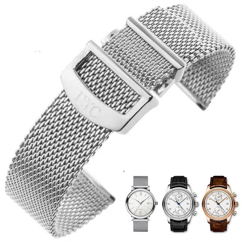 Silver Mesh Strap for IWC Portofino, Portugieser Milanese Band