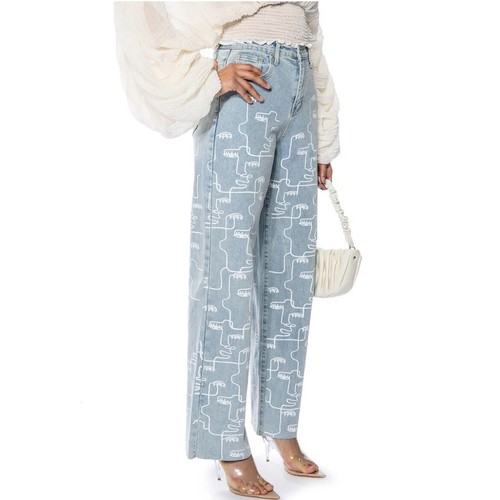 AKIRA Label Multiple Faces High Waisted Straight Jean, Size 9 (W28) , EUC