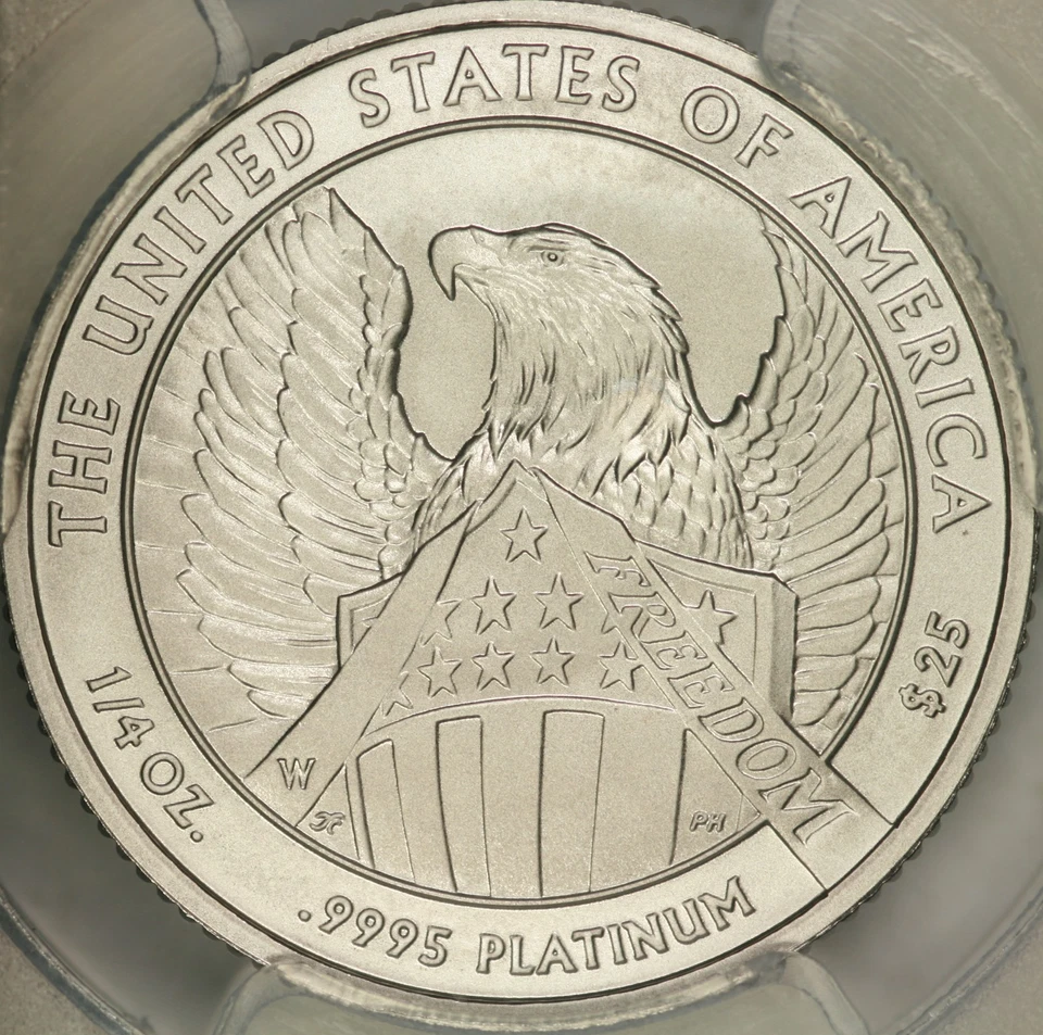 2007-W $25 Burnished Quarter Ounce Platinum Eagle PCGS SP70 - Image 2 of 3