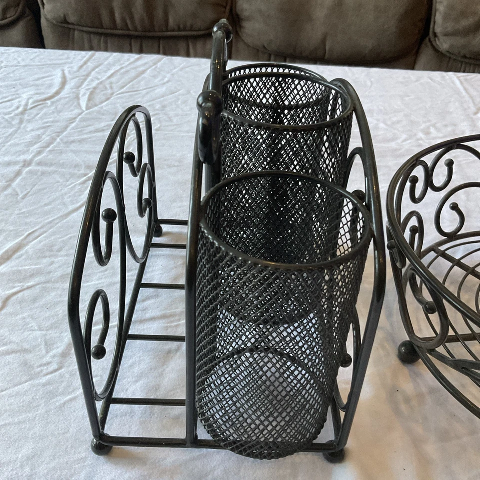 Juego de 2 servilletas y soporte para utensilios y cesta de frutas Princess House Foto 4 de 4