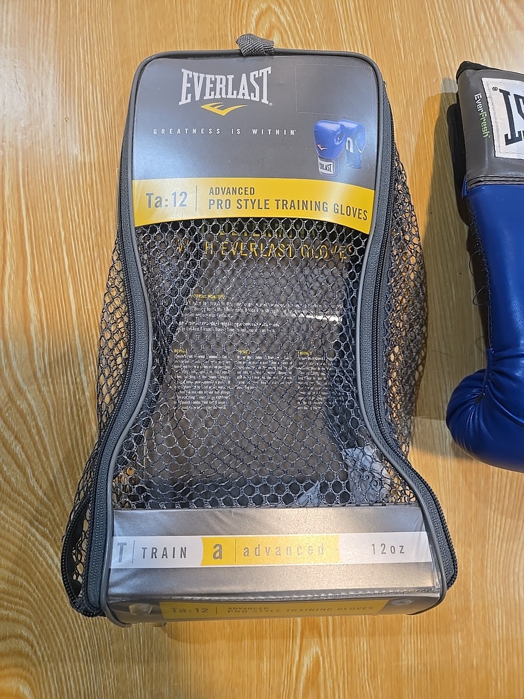 Everlast Advanced Pro Style Training Gloves Tail 12 #2316 L 12 Oz Blue