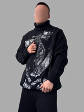 Rare Yohji Yamamoto Pour Homme AW04 Hand Painted Abstract Knitted Sweater VTG