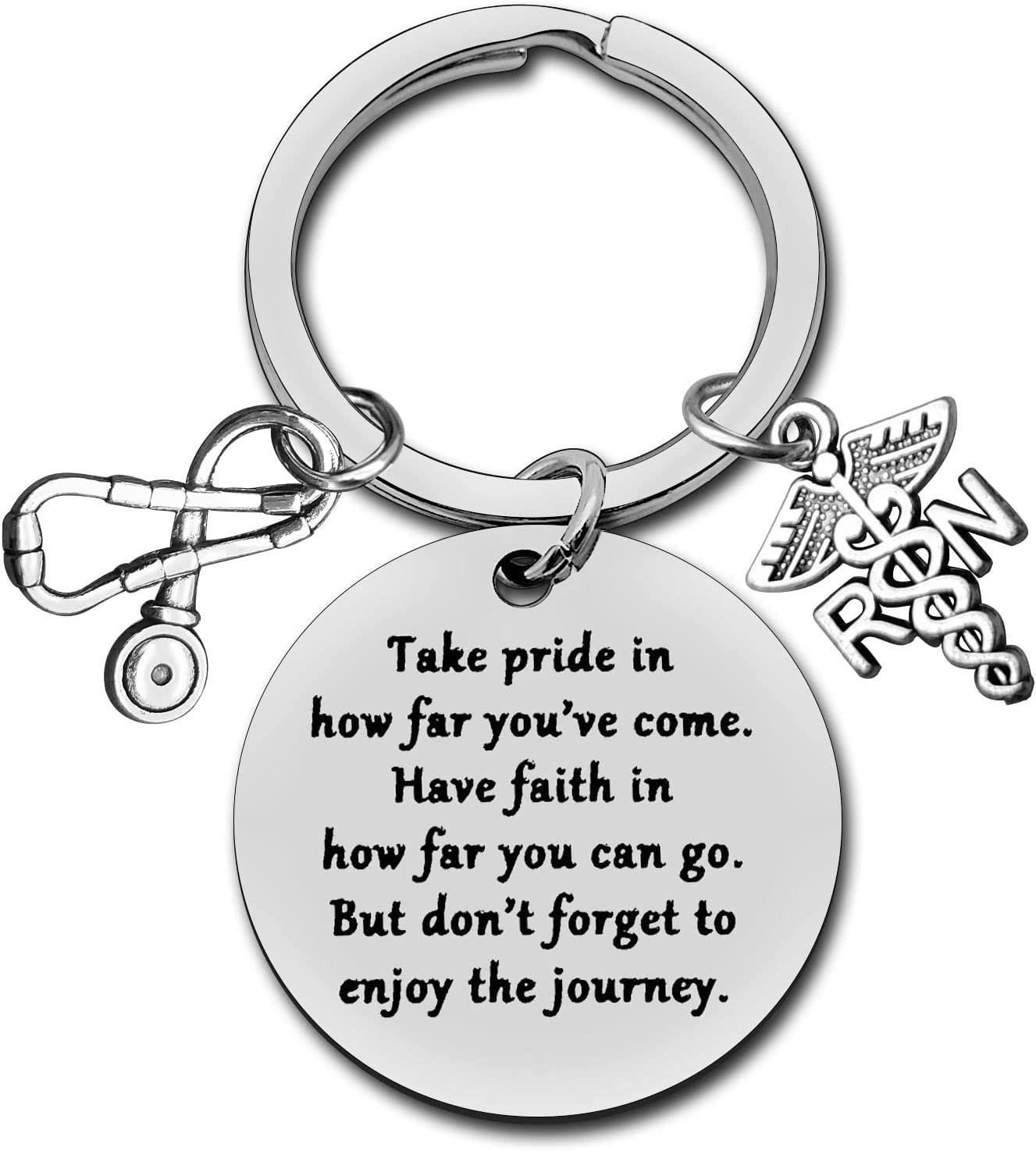 как выглядит Registered Nurse Gifts Nursing Graduation Gifts RN Nurse Keychain for Women Men фото