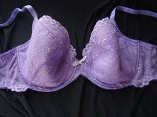 Gossard Size 32FF Lilac Lace  Underwired Padded Balconette Bra