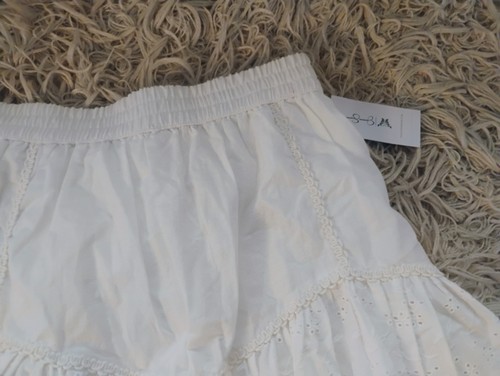 Jessica Simpson White Eyelet Flare Lined Gr. L Neu mit Etikett - Bild 6 von 7