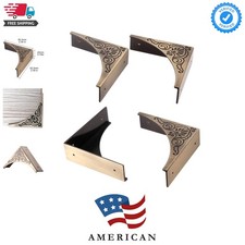 Metal Corner Protector, 4 Pcs Antique Edge Safety Guard Cabinet Furniture Cor...