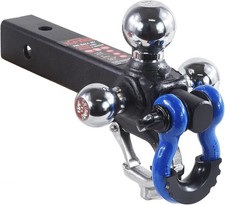 Trailer Hitch Blue Recovery Shackle Ball Hitch Mount Wchrome Triple Tow Ball