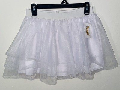 Spirit Halloween White Tulle Layered Tutu Skirt W/ Elastic Waistband, Size S/M
