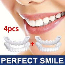 Smile Snap On False Teeth Upper & Lower Dental Veneers Dentures Tooth Cover Kit
