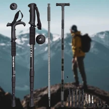 Hiking Trekking Poles Collapsible Lightweight Anti Shock Walking Sticks Pole