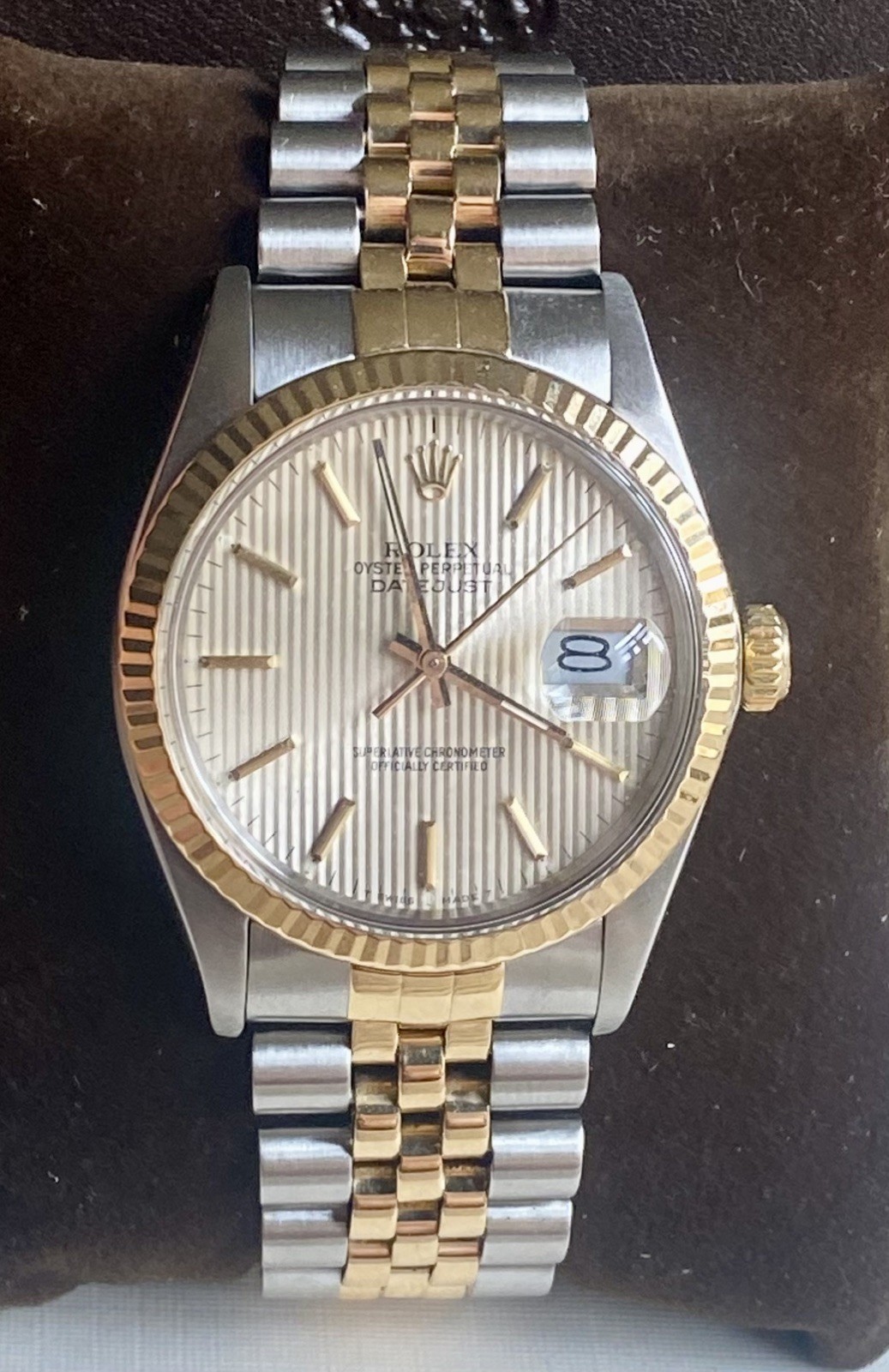 JUST SERVICED Rolex Mens Datejust 36mm 18k Yellow Gold & Steel Watch Ref: 16013