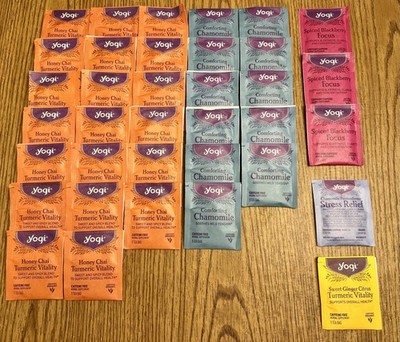 36 Ct Assorted Yogi Teas Chai Turmeric Chamomile Blackberry Passionflower Citrus