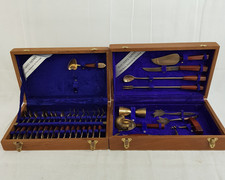 Siam Bronze Factory Cutlery and Kitchen Tool Set 26 Piece with Wooden Cases