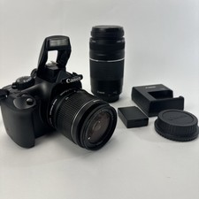 CANON EOS REBEL T3 DSLR Camera 18-55mm  75-300mm Lens 2 Batteries Charger VGC