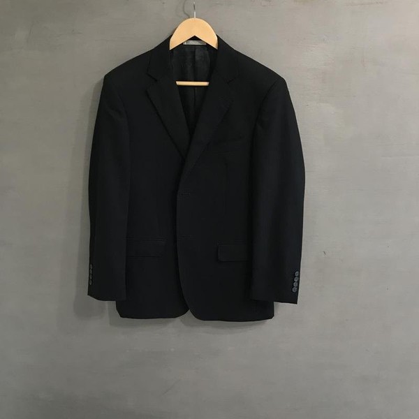 Men Azzaro Suit Black Wool 40 /L / 48