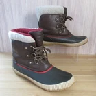 TOMMY HILFIGER Ebonie Womens 11 Ankle Duck Boots Dark Olive Green Fleece Lined