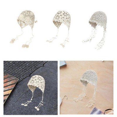 Frauen häcet Beanie Strick -Blumenhut Quasten Ohrlappen für Einkaufsreisen