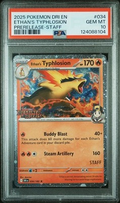 Psa 10 Ethan's Typhlosion Prerelease Staff Promo 034/182 Sv10: Destined  Rivals | eBay
