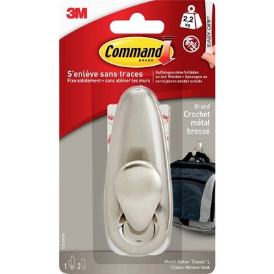 3M Command  Forever Classic Metallhaken L (L x B x H) 105 x 41 x 41 mm Nickel