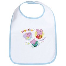 CafePress Peppa Pig: Together Forever Cotton Baby Bib 1247861386 