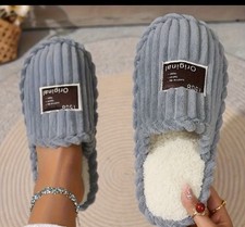 Warm Plush Slippers Soft Lined Unisex Home Shoes EVA Sole Indoor Couples