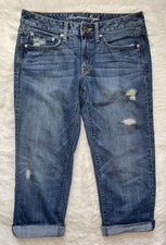 AMERICAN EAGLE CROPPED BOY FIT JEANS WOMENS 6 REGULAR DENIM JEAN CROP BOTTOMS
