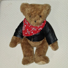 Vermont Teddy Bear Biker Brown Plush Teddy Be...