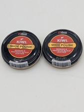 2-Pack Kiwi Black Shoe Polish - Renews And Protects Black Leather 1 1/8 oz New