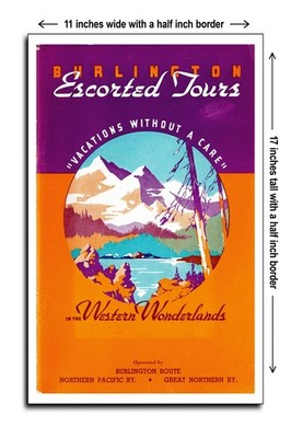 1937 Burlington Route Tours Western Wonderland - 11x17 Poster