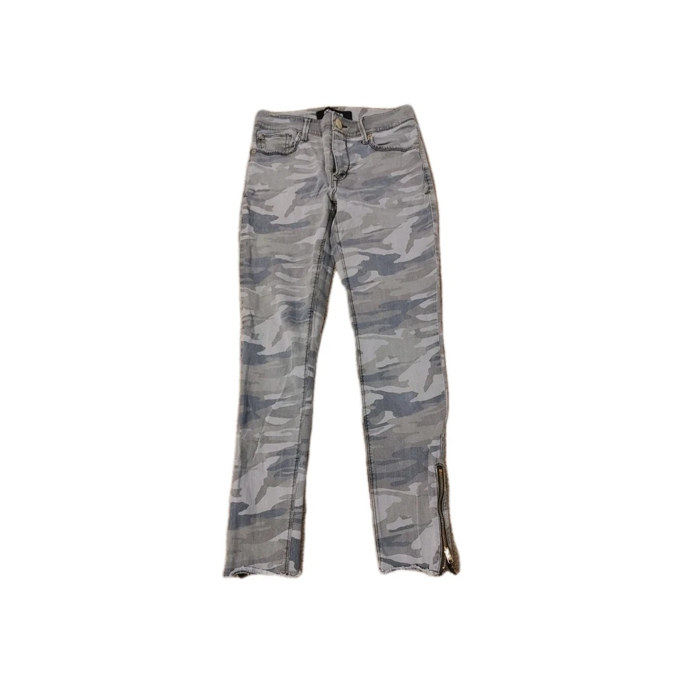 Express Pants Leggings Camouflage Mid Rise Zip Ankle Stretch Raw Hem 0R 0 Reg  - Image 3 of 4