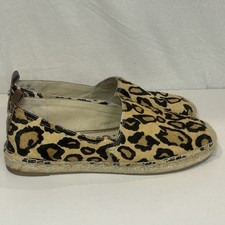 Sam Edelman Women  s Khloe Leopard Print Calf Hair Slip On Espadrilles Size 8 US