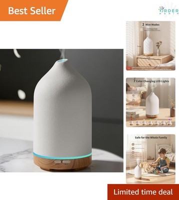 Ceramic Essential Oil Diffuser 120ML Ultrasonic Aromatherapy 7-Color Lights