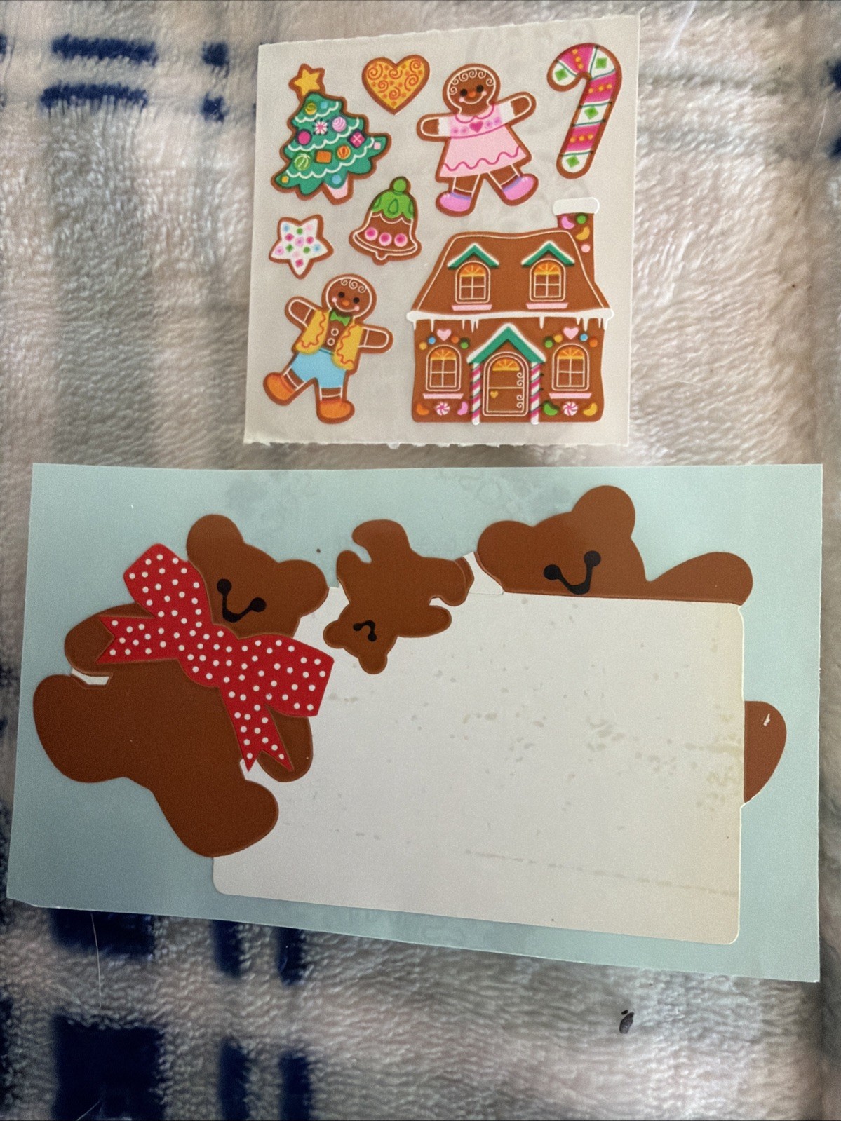 Vintage Sticker Lot Sandylion Mrs. Grossman's Christmas Bears Gingerbread House