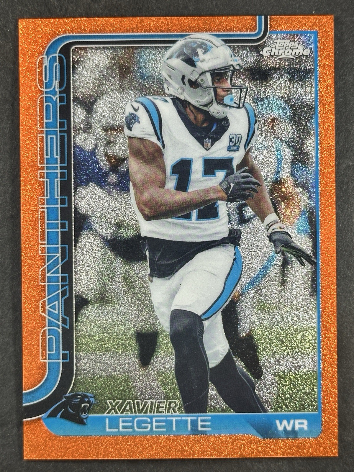2025 Topps Chrome Xavier Legette Orange Glitter SP #38