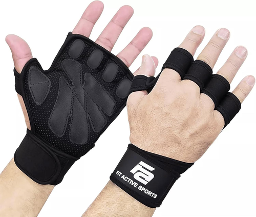 Fit Active Sports New Ventilated Weight Lifting Workout Gloves with Built-In Wri
