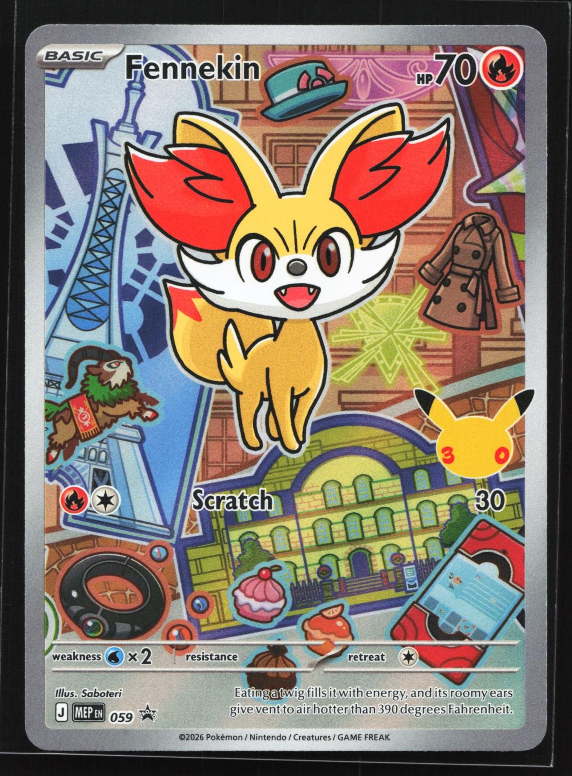 Fennekin 059 First Partner Collection Black Star Promo Holo Pokemon Card