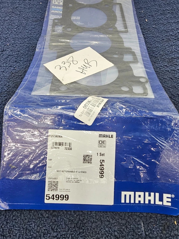 Прокладка головки блока цилиндров двигателя Mahle 54999 для Hyundai Santa Fe 2013 2014 2015 2016 годов выпуска - Изображение 2 из 4