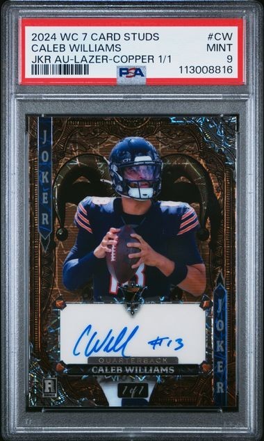 Caleb Williams Wild Card 7 Card Studs Hobby Joker Autographs #CW Lazer Foil-Copper 1/1