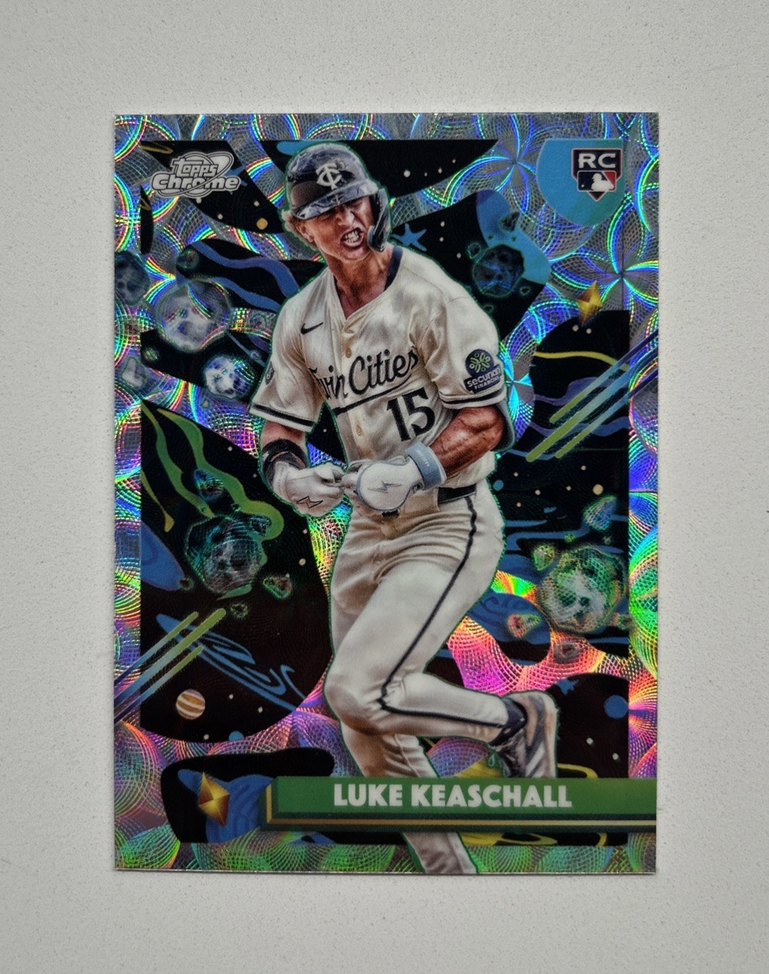 2025 Topps Cosmic Chrome Luke Keaschall RC Nucleus Refractor SP Twins #153