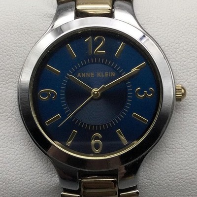 Anne Klein Womens Dress Watch 32mm Blue Dial Two Tone AK/1451 New Battery 7''