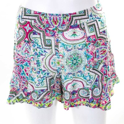 NWT! Glamorous Chic Artistic Floral Print High Waist Mini Short Size Small