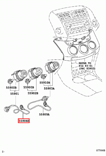 Genuine Corolla ZRE171 ZRE152 ZRE151 ZRE143 Dash Heater Direction Control Cable - Picture 10 of 20
