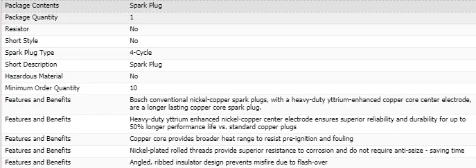 6 个火花塞博世铜芯适用于 1993 年奥迪 90 QUATTRO V6-2.8L — 第 4/4 张图片