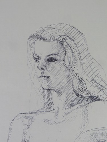 RITRATTI FEMMINILI INTERA COLLEZIONE DISEGNO CARBONCINO SU CARTA VINTAGE PB e - Picture 13 of 17
