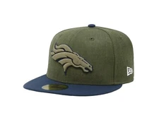 New Era 59Fifty Men Women Hat Denver Broncos Salute To Service Green Fitted Cap