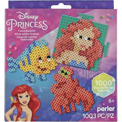 Disney Princess Little Mermaid Ariel Perler Fused Bead Craft Kit 1000 Beads NEW!