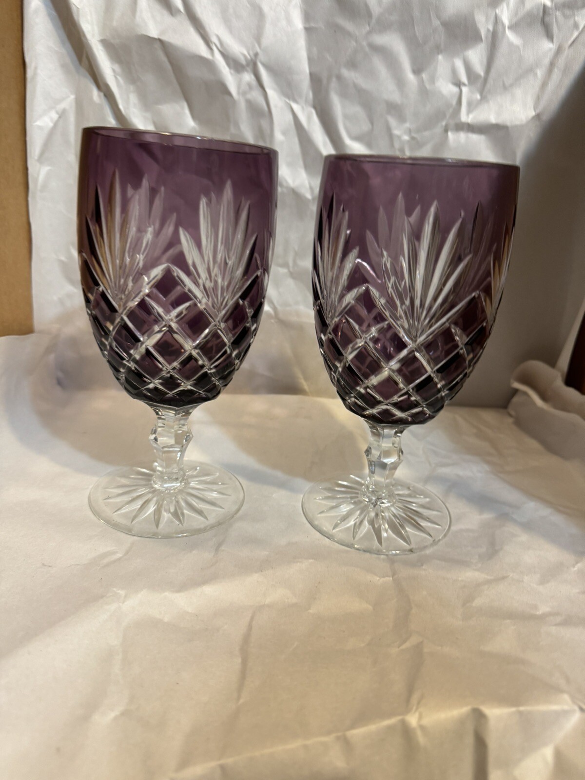Set Of 2 Purple Crystal Glasses eBay