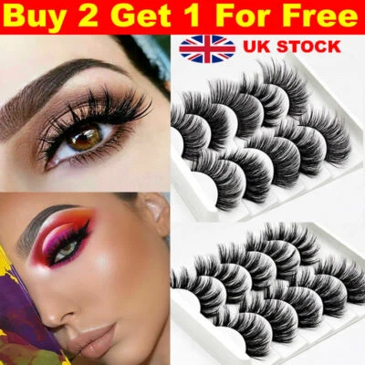 TOP5A-UK 5 Pairs False Eyelashes Long Thick Wispy Volume Strip Dramatic Lashes Set MakeUp