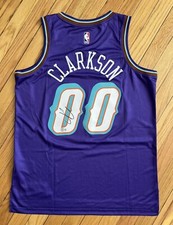 JORDAN CLARKSON SIGNED UTAH JAZZ AUTOGRAPHED RETRO JERSEY w/BECKETT COA!