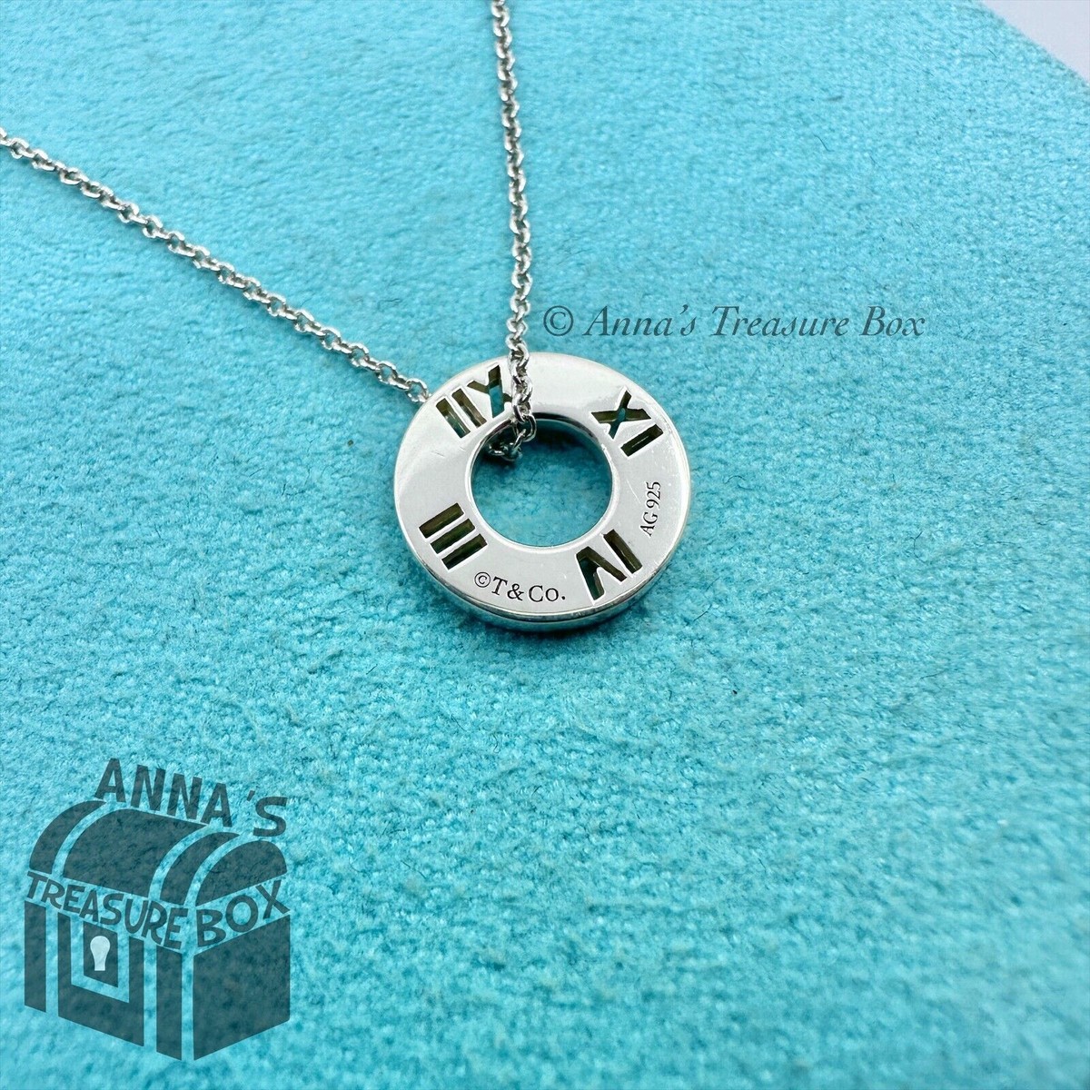 Tiffany &amp; Co. 925 Silver Atlas Cutout Round Circle 16